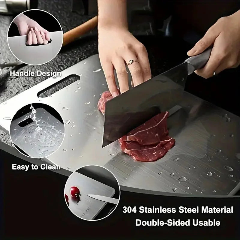 Premium 304 Stainless-Steel Cutting Board — 46cm