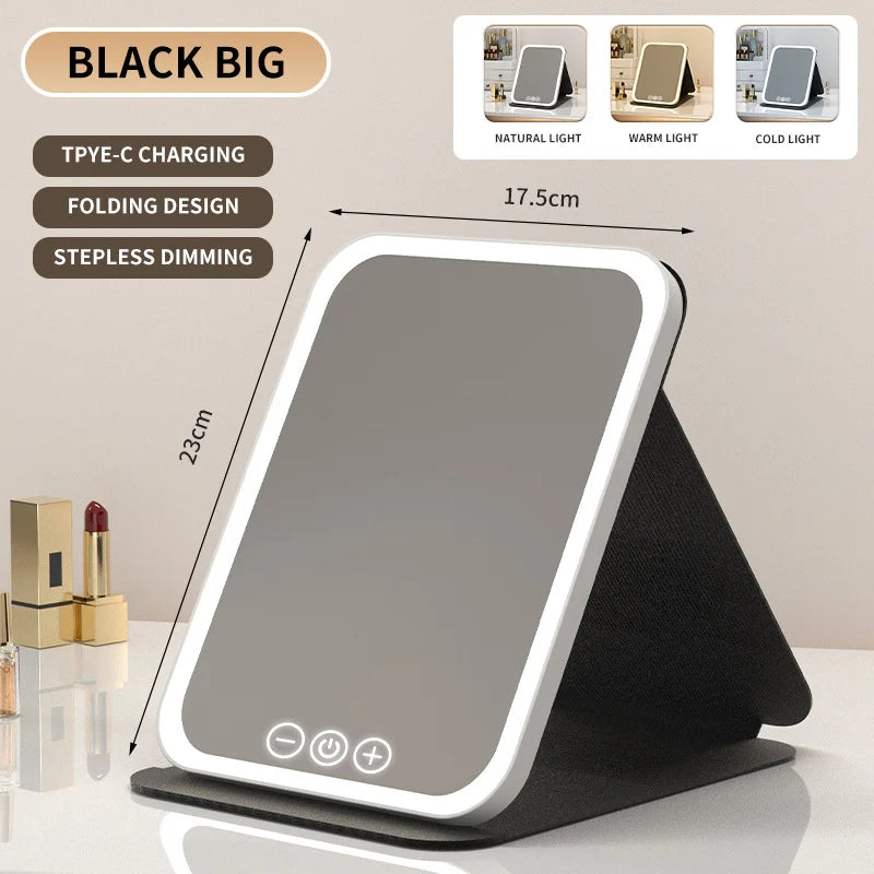 Foldable LED Makeup Mirror | Double-Sided Vanity Mirror