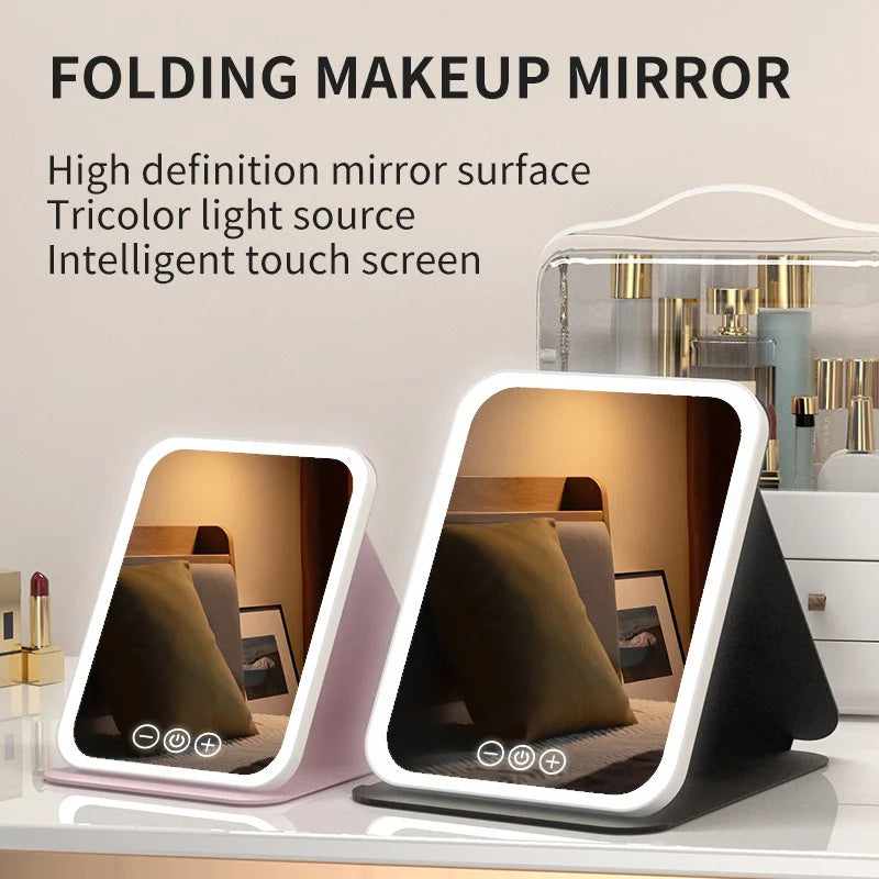 Foldable LED Makeup Mirror | Double-Sided Vanity Mirror