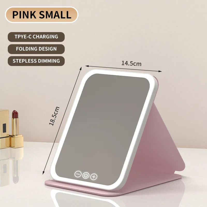 Foldable LED Makeup Mirror | Double-Sided Vanity Mirror