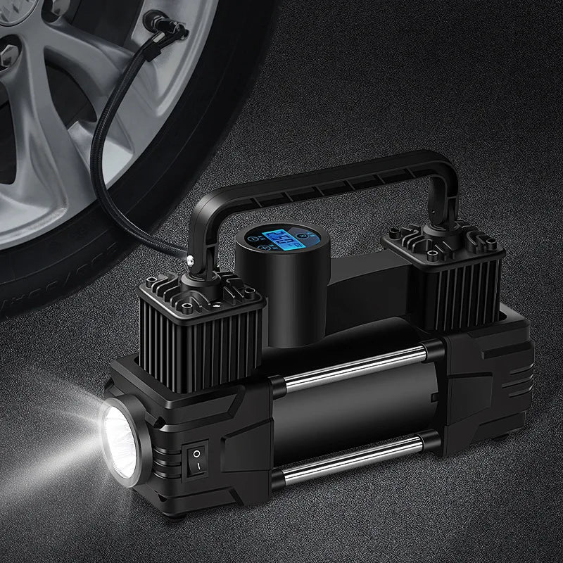 12V Dual-Cylinder Portable Tyre Inflator – 150 PSI