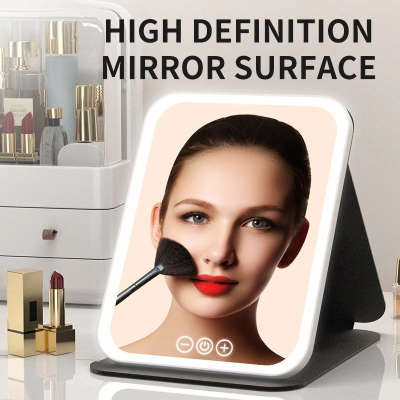 Foldable LED Makeup Mirror | Double-Sided Vanity Mirror