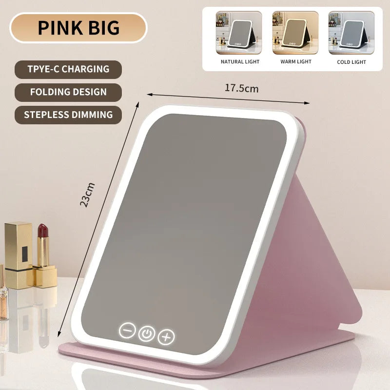Foldable LED Makeup Mirror | Double-Sided Vanity Mirror