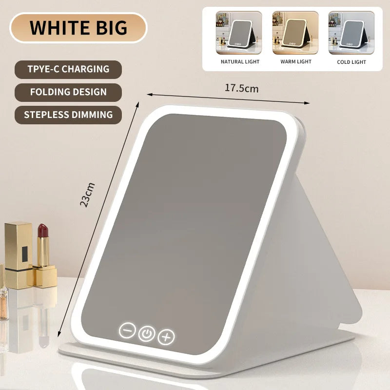 Foldable LED Makeup Mirror | Double-Sided Vanity Mirror