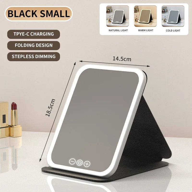 Foldable LED Makeup Mirror | Double-Sided Vanity Mirror