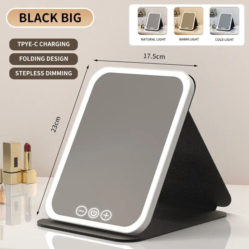 Foldable LED Makeup Mirror | Double-Sided Vanity Mirror