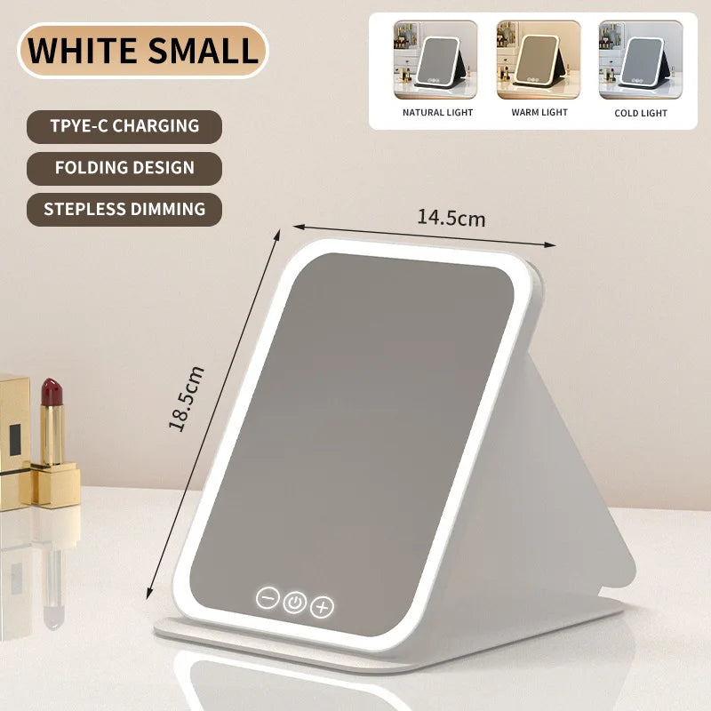 Foldable LED Makeup Mirror | Double-Sided Vanity Mirror