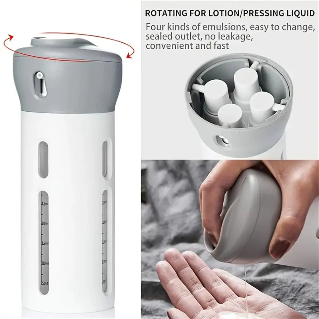 4-in-1 Refillable Travel Toiletry Dispenser