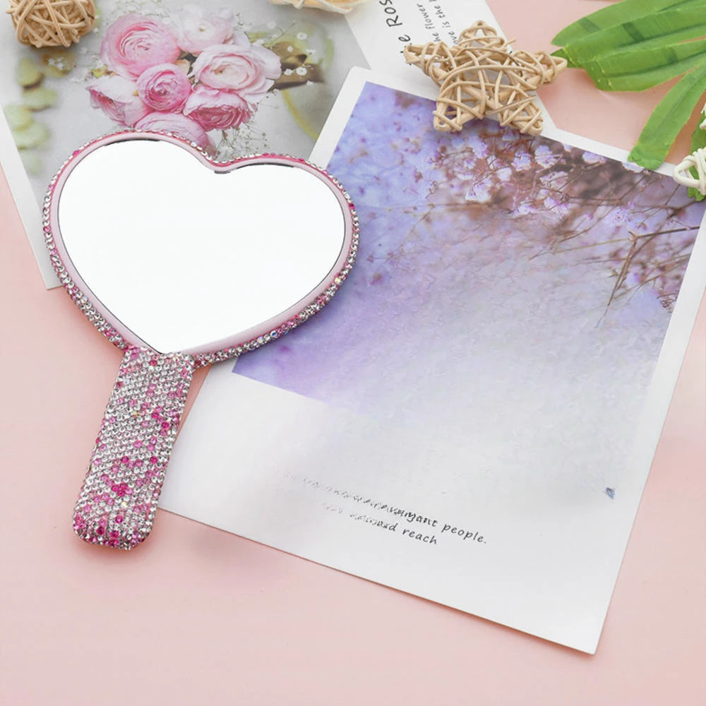 Heart-Shaped Double-Sided Handheld Makeup Mirror