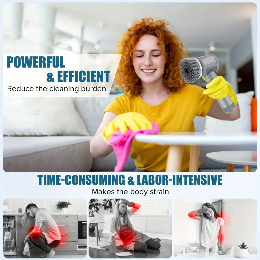 Cordless Electric Spin Scrubber | 5 Brush Heads