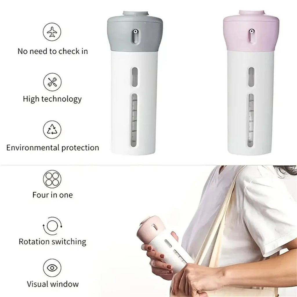 4-in-1 Refillable Travel Toiletry Dispenser