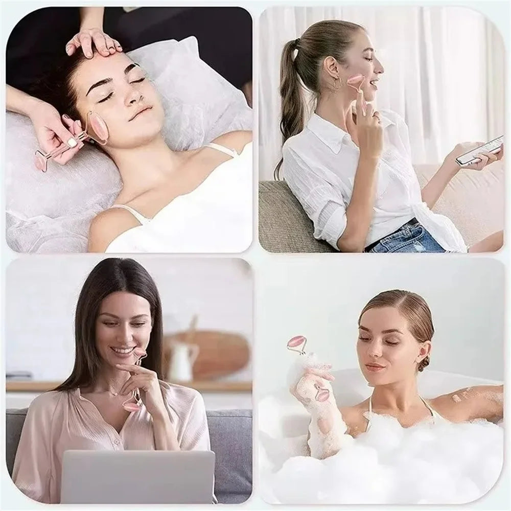 Facial Roller & Heart-Shaped Gua Sha Set | 2 Pieces
