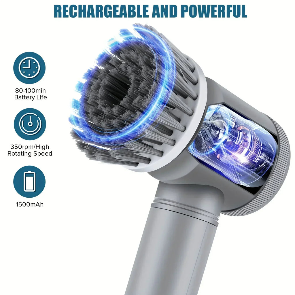 Cordless Electric Spin Scrubber | 5 Brush Heads