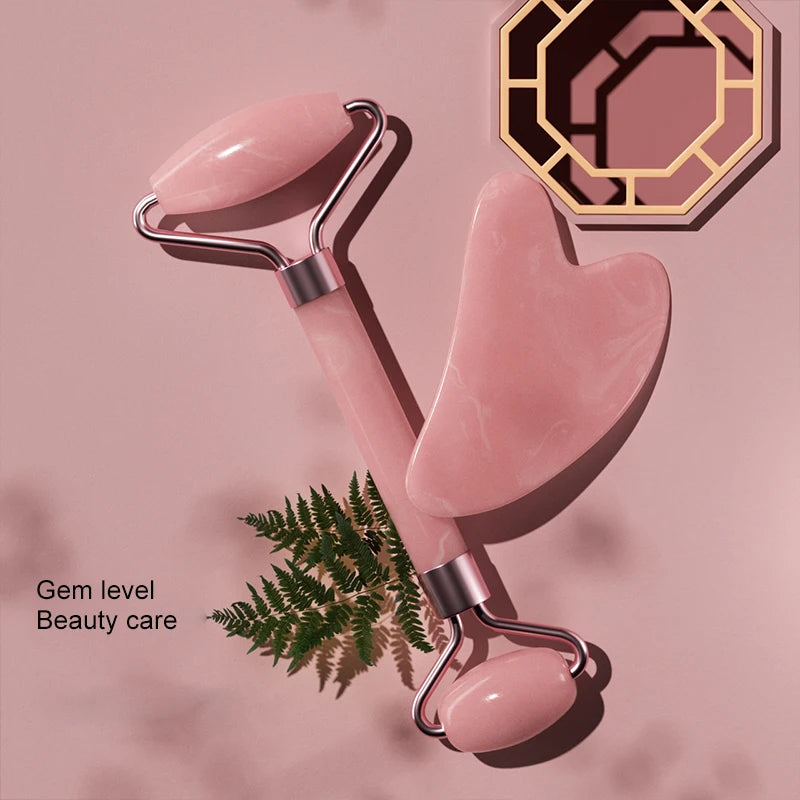 Facial Roller & Heart-Shaped Gua Sha Set | 2 Pieces