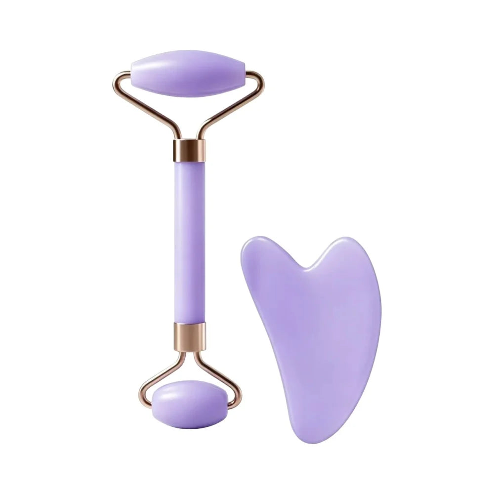Facial Roller & Heart-Shaped Gua Sha Set | 2 Pieces