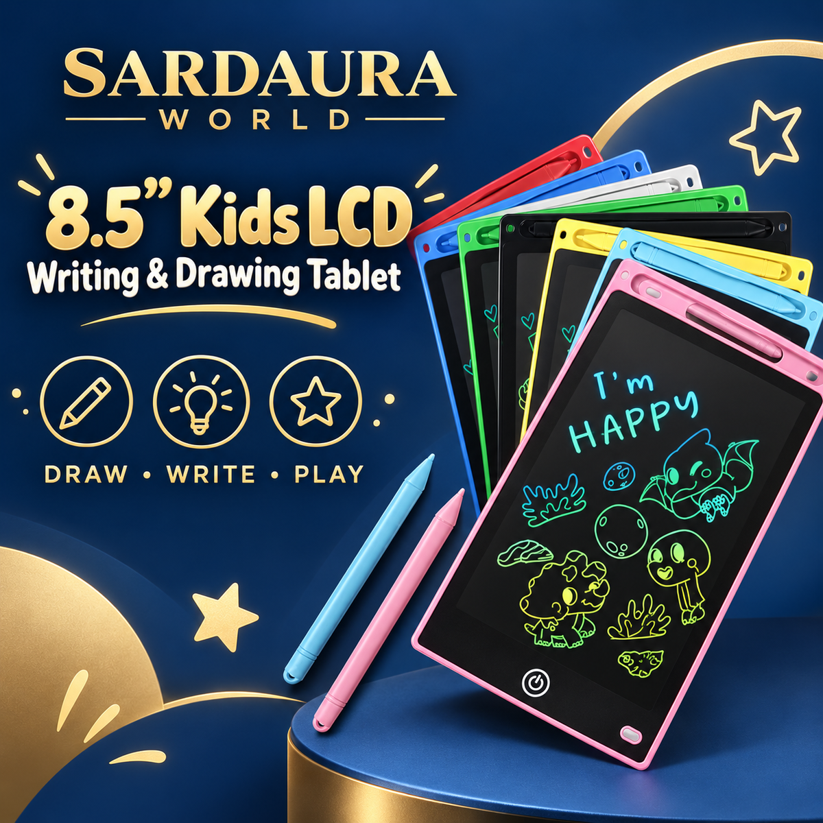 Sardaura World 8.5 inch Kids LCD Writing and Drawing Tablet